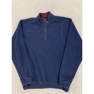Tommy Bahama Marlin 1/4 Zip Reversible Cotton Pullover Sweater (Men's‎ XL) Blue